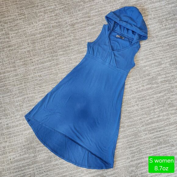 Prana Dresses & Skirts - Prana women's Alana hooded sleeveless organic cotton hi-low dress blue size S